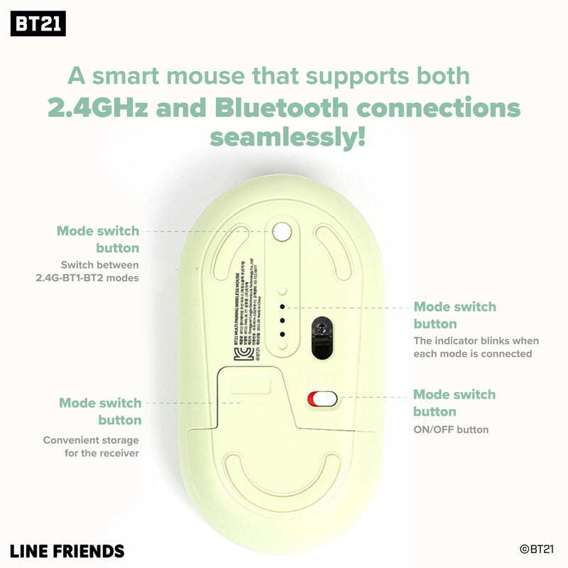 BT21 MY LITTLE BUDDY SERIES Wireless USB Bluetooth Mouse