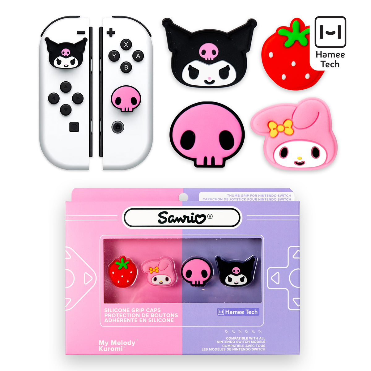 Hello Kitty and Friends Switch Grip Caps - Kuromi + My