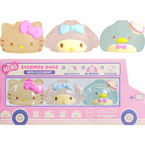 Hello Kitty & Friends Glitter Water-Filled Steamed Bun SquiSHU Squishy Toy (Gift Set - 3 Pc.)