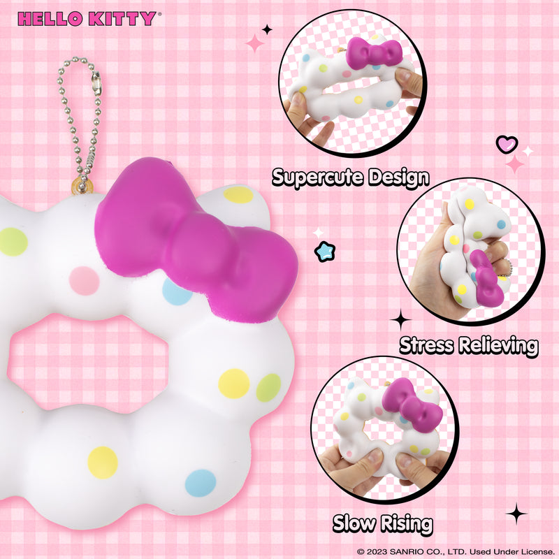 Sanrio Hello Kitty Mochi Donut SquiSHU Slow Rising Squishy Toy Keychain
