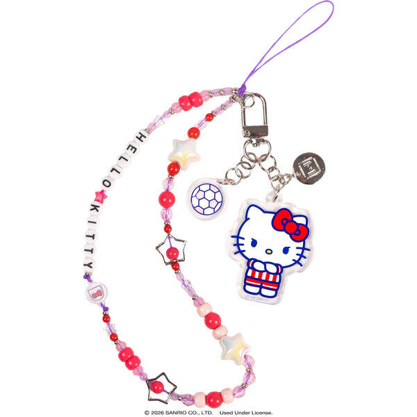 Sanrio Soccer Series Beaded Charm Mobile Phone Wrist Strap - Hello
