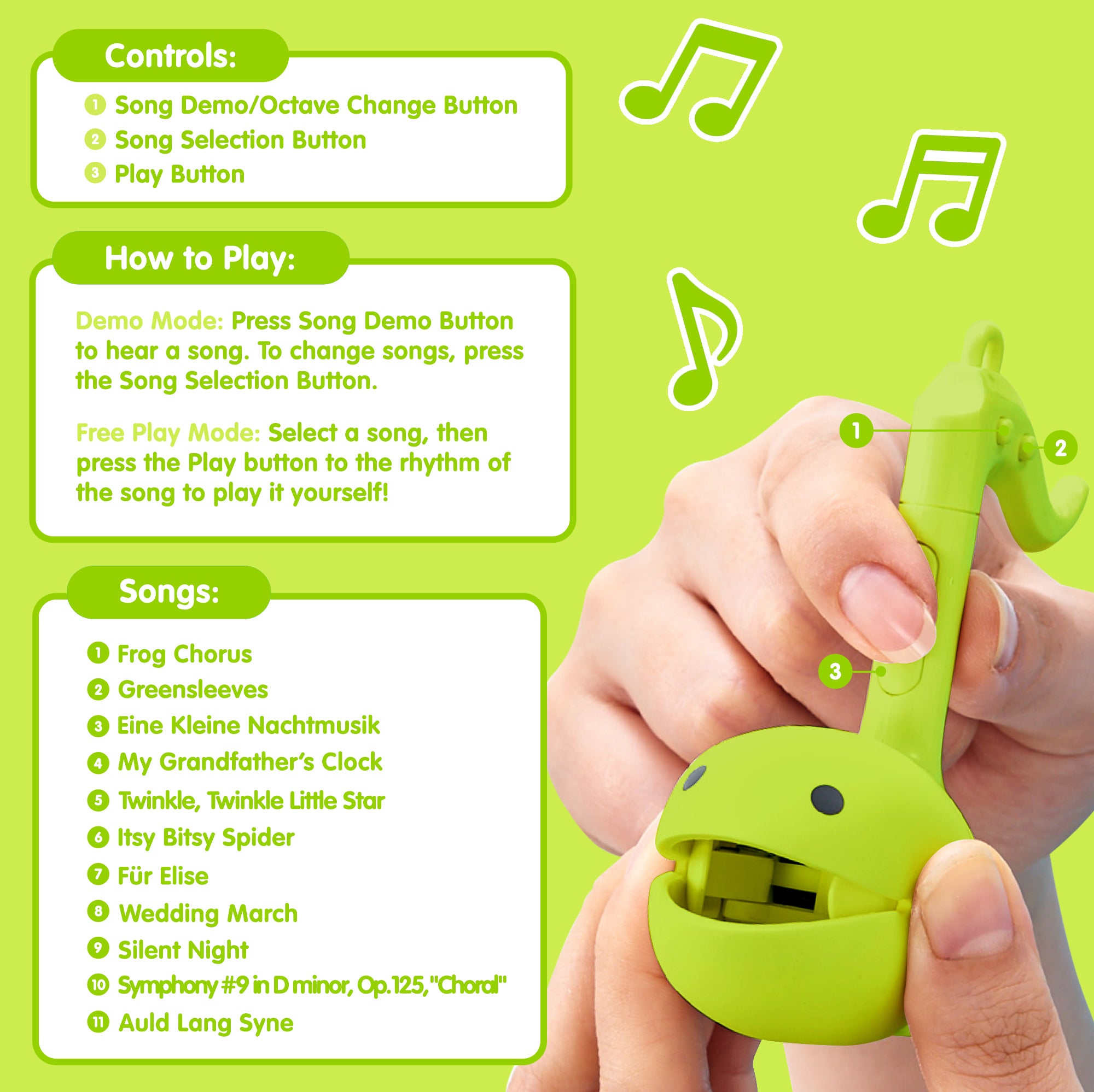 Otamatone Melody Musical Toy English Version - Lime Otamatone Melody Musical Toy English Version - Lime