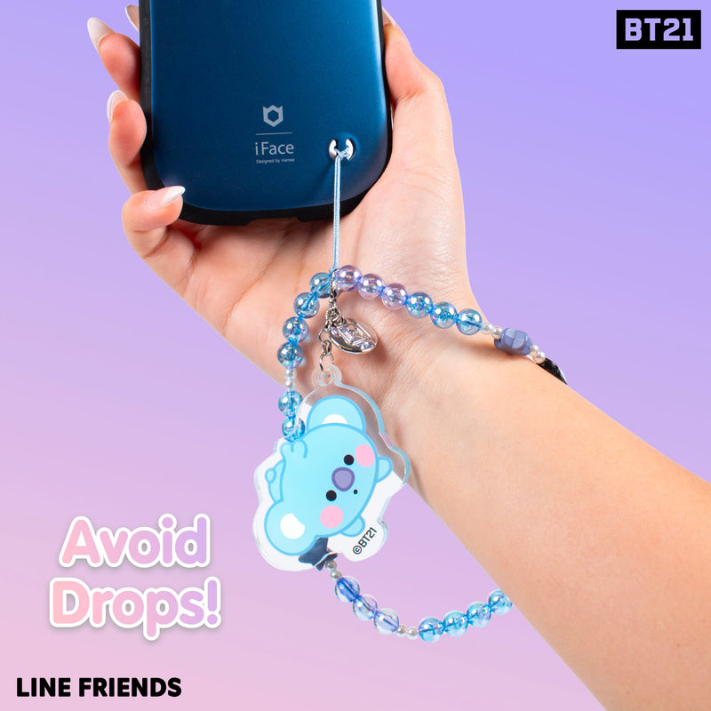 LINE Friends BT21 Beaded Charm Mobile Phone Wrist Strap - KOYA
