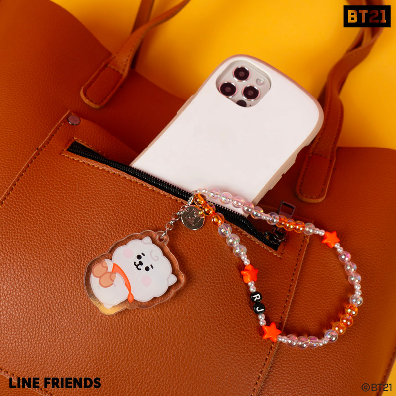 LINE Friends BT21 Beaded Charm Mobile Phone Wrist Strap - RJ