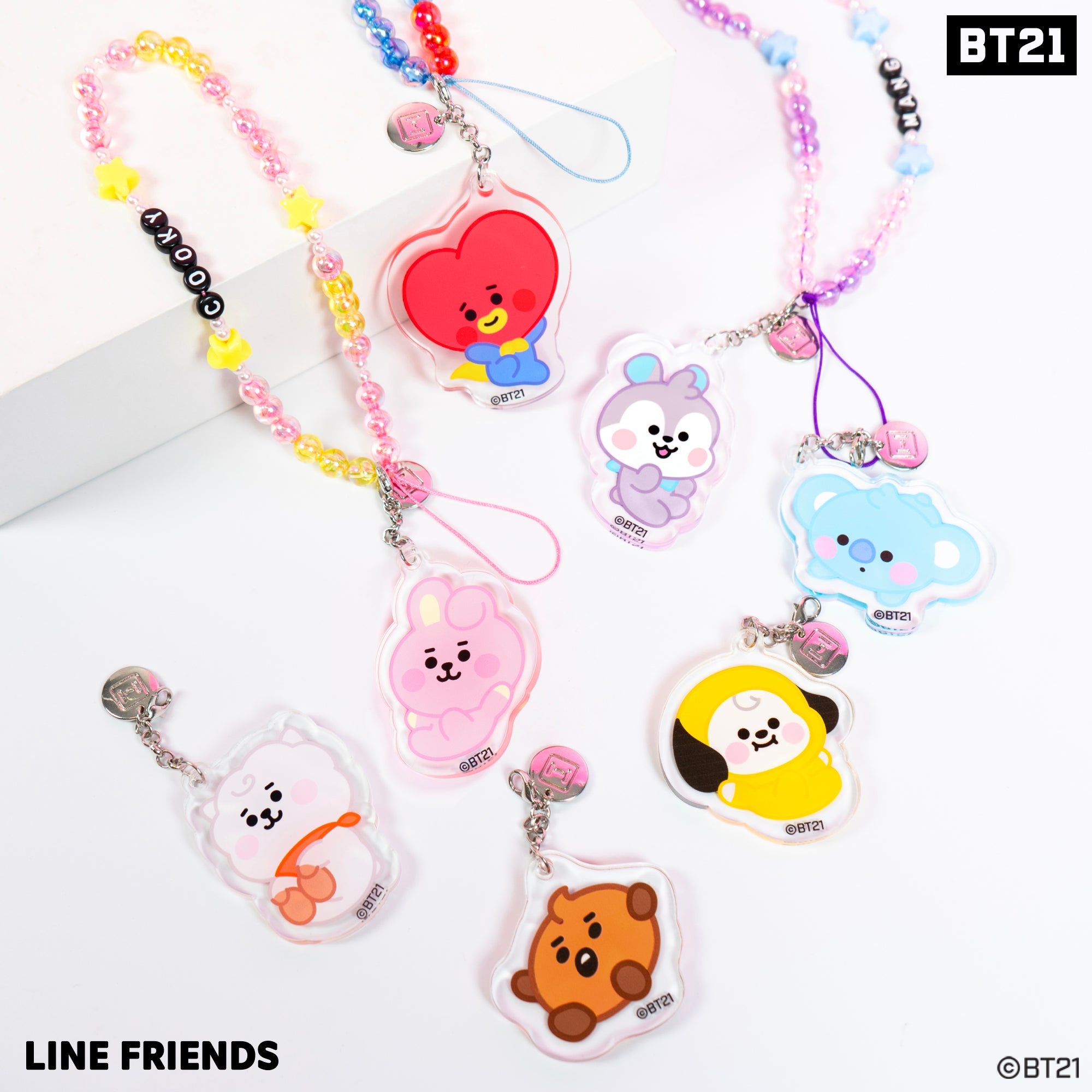 BT21 COOKY モバイルショルダー BT21 Beaded Charm Mobile Phone Wrist Strap - COOKY – Hamee.com