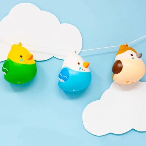 Peepers Round Bird Squishy Keychain Collector's [SET] 5 pcs